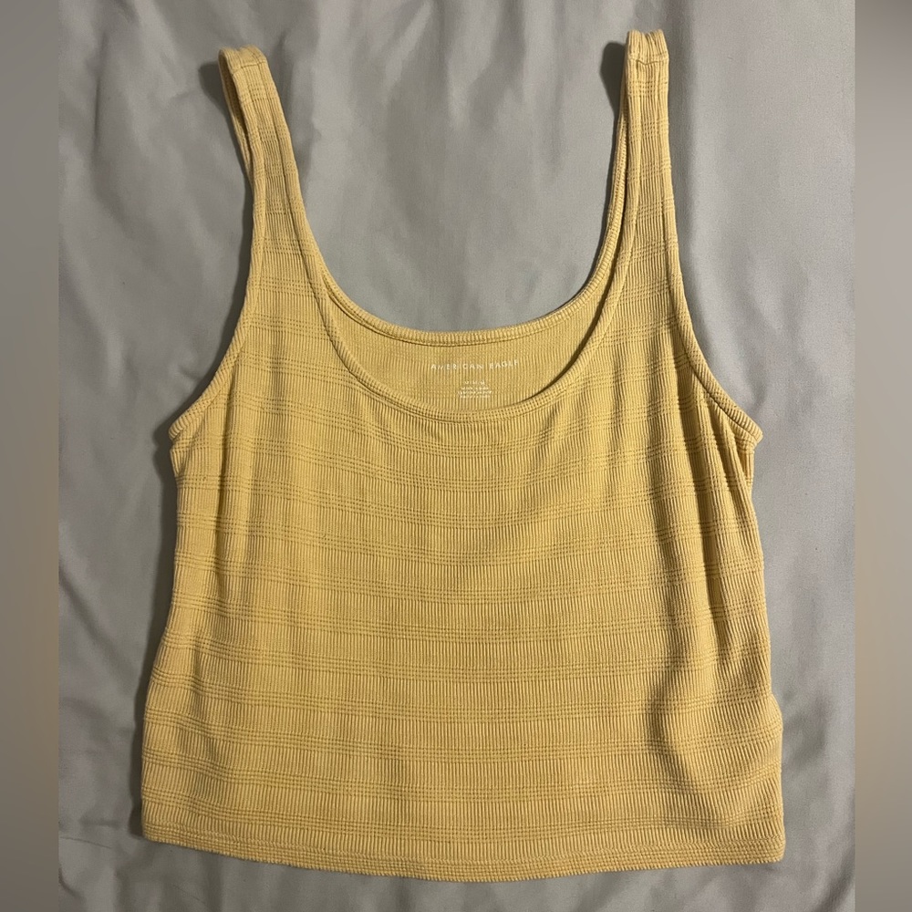 Yellow ribbed tank top